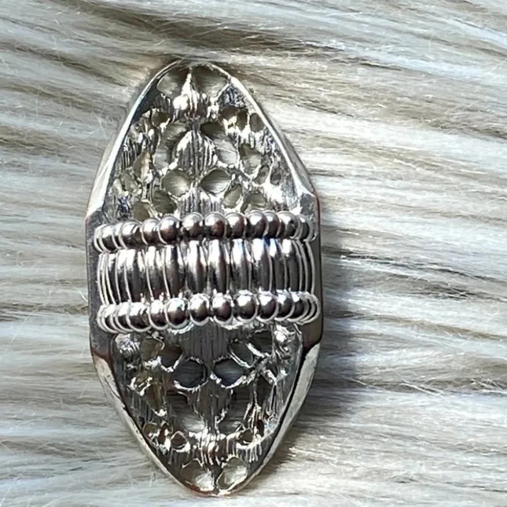 Beautiful Silver with Sparkling Rhinestones Fashion Statement Ring